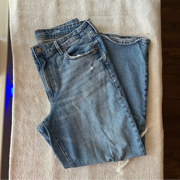 Old Navy High-Waisted OG Straight Loose Ripped Jeans Size 16 - Picture 3 of 12